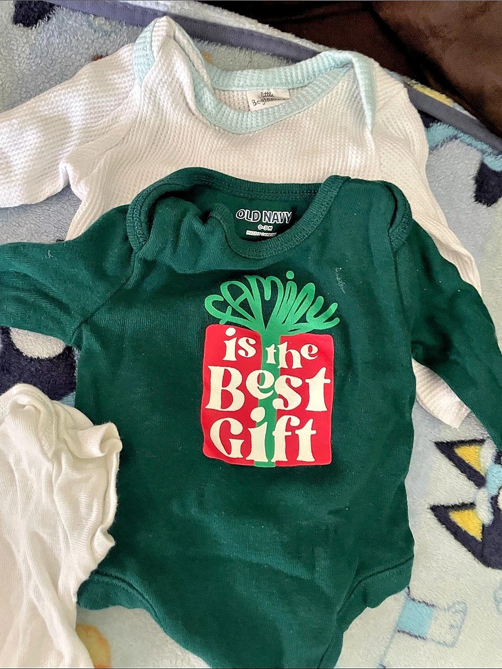 Baby Bodysuit Lot Green & White